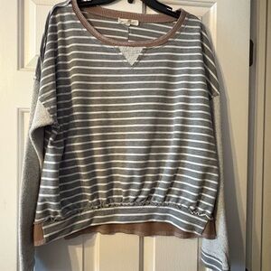 Gray and White Striped top
